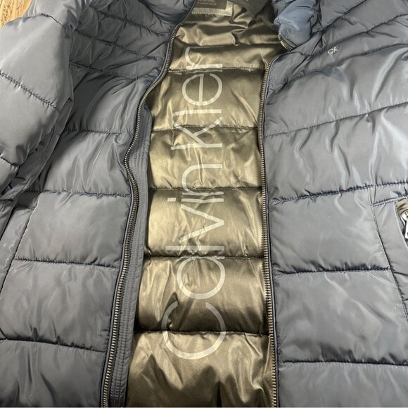 Calvin Klein Men's Water Resistant Zip Front Navy Blue Puffer Jacket Sz M - Picture 7 of 16